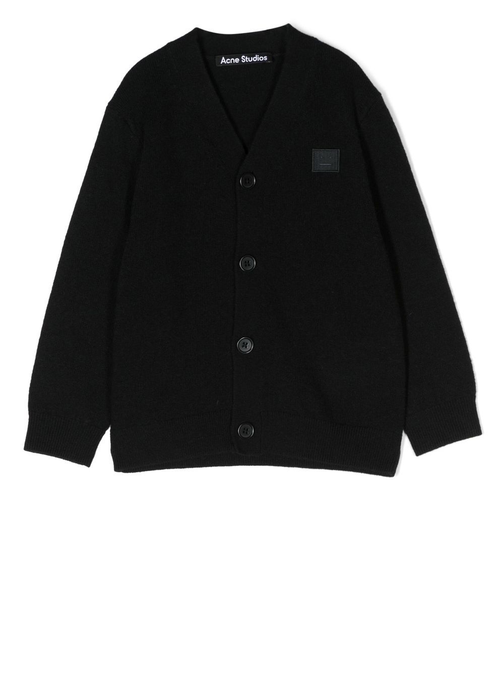 Acne Studios 胸处标贴针织开衫 - 黑色