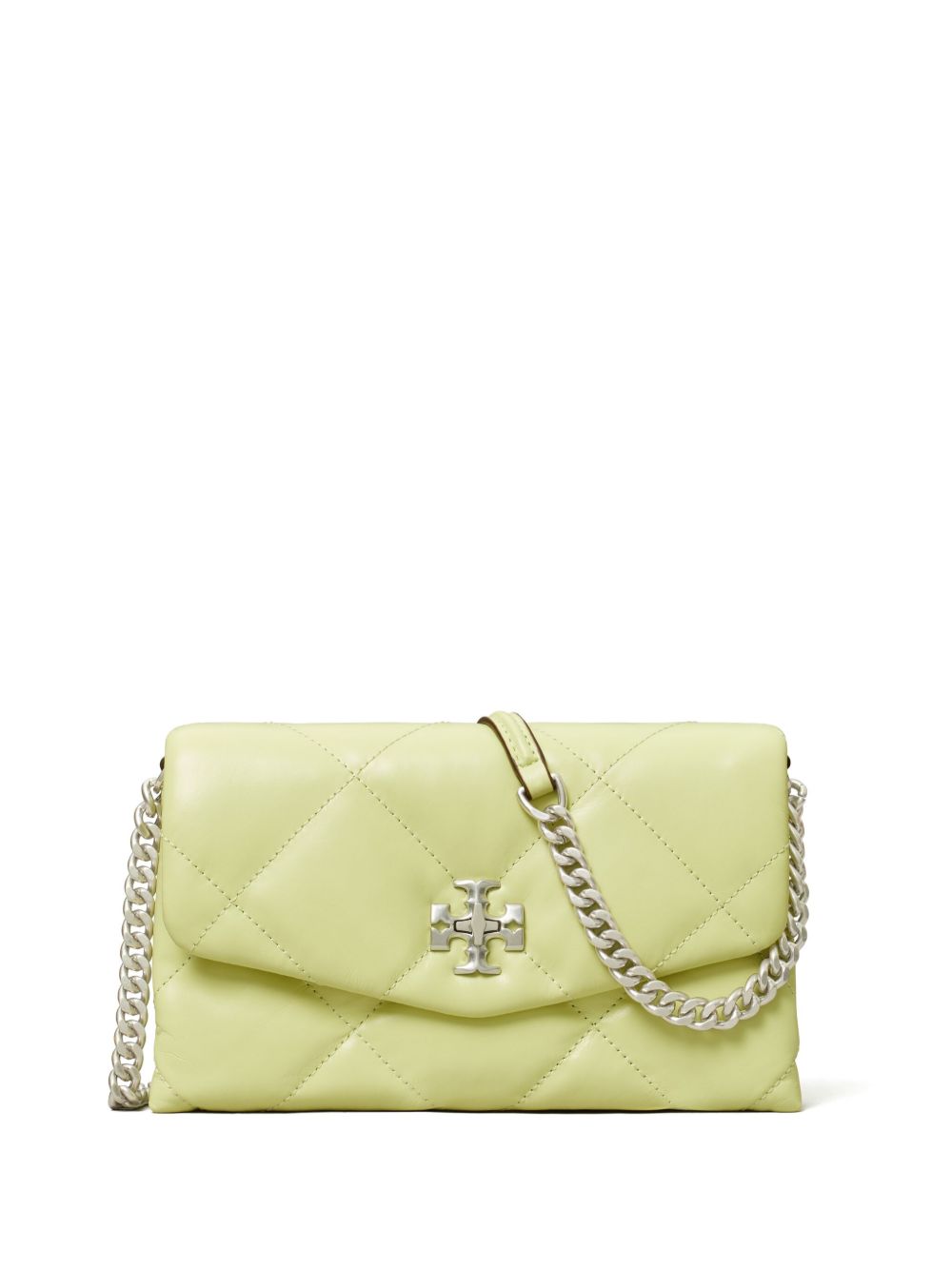 Tory Burch Kira 菱纹绗缝搭链钱包 - 绿色