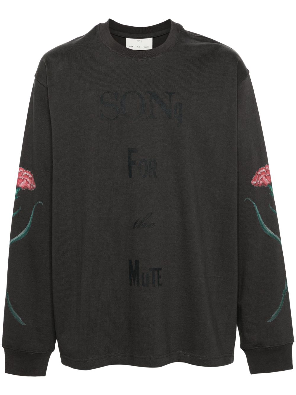 Song For The Mute 文字印花棉卫衣 - 黑色