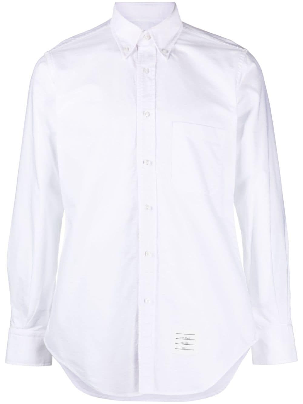 Thom Browne 排扣棉衬衫 - 白色
