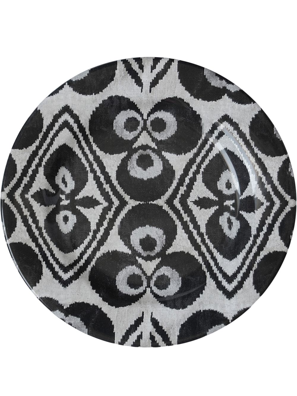Les-Ottomans Ikat 陶瓷圆盘（28厘米） - 白色