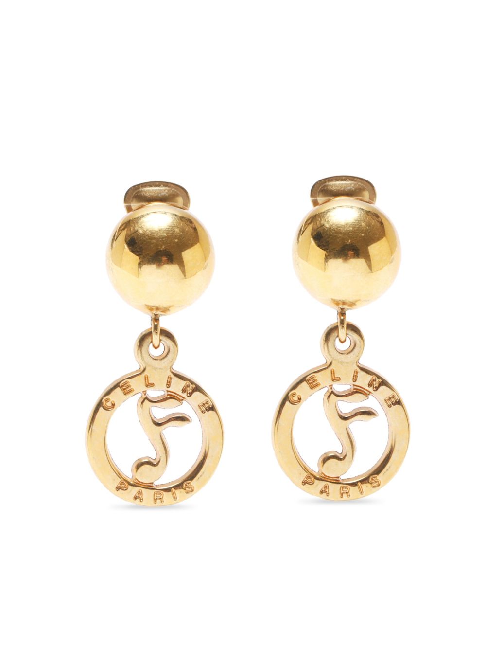 Céline Pre-Owned 夹扣式耳环（1990年典藏款） - 金色