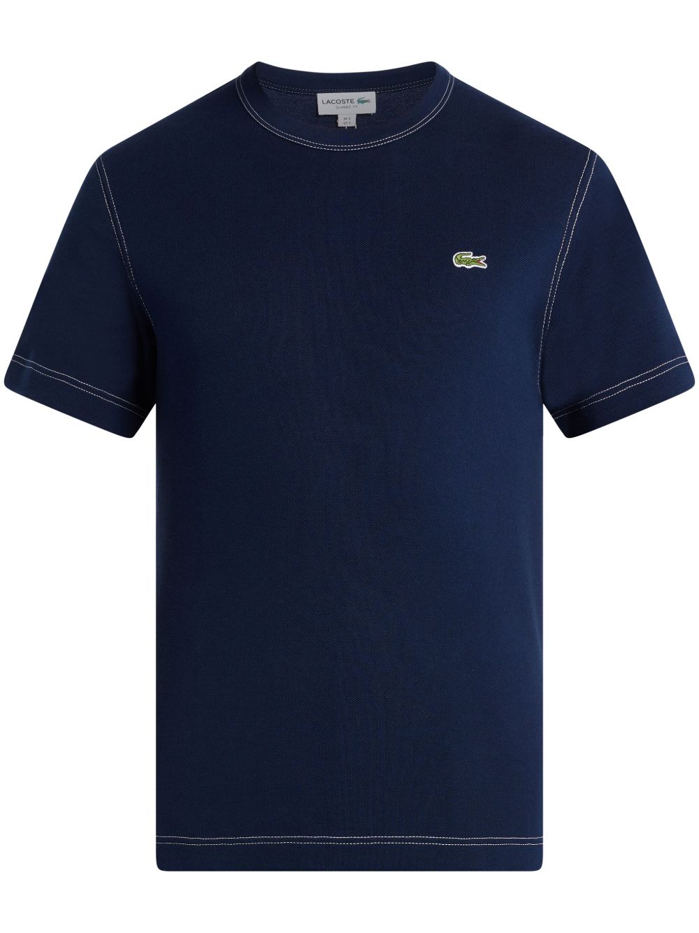 Lacoste 珠地布编织棉T恤 - 蓝色