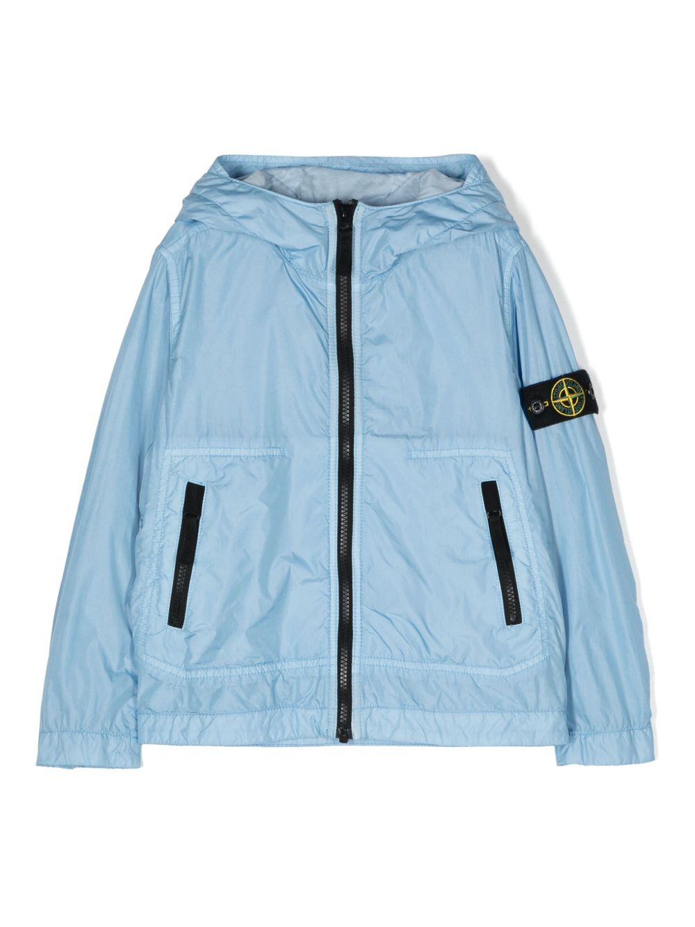 Stone Island Junior 罗盘徽章连帽夹克 - 蓝色