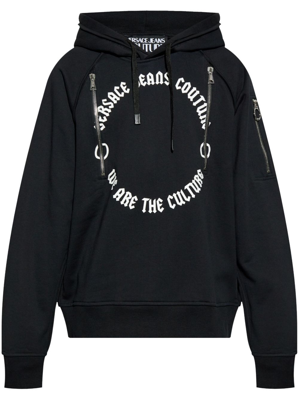 Versace Jeans Couture logo印花连帽衫 - 黑色