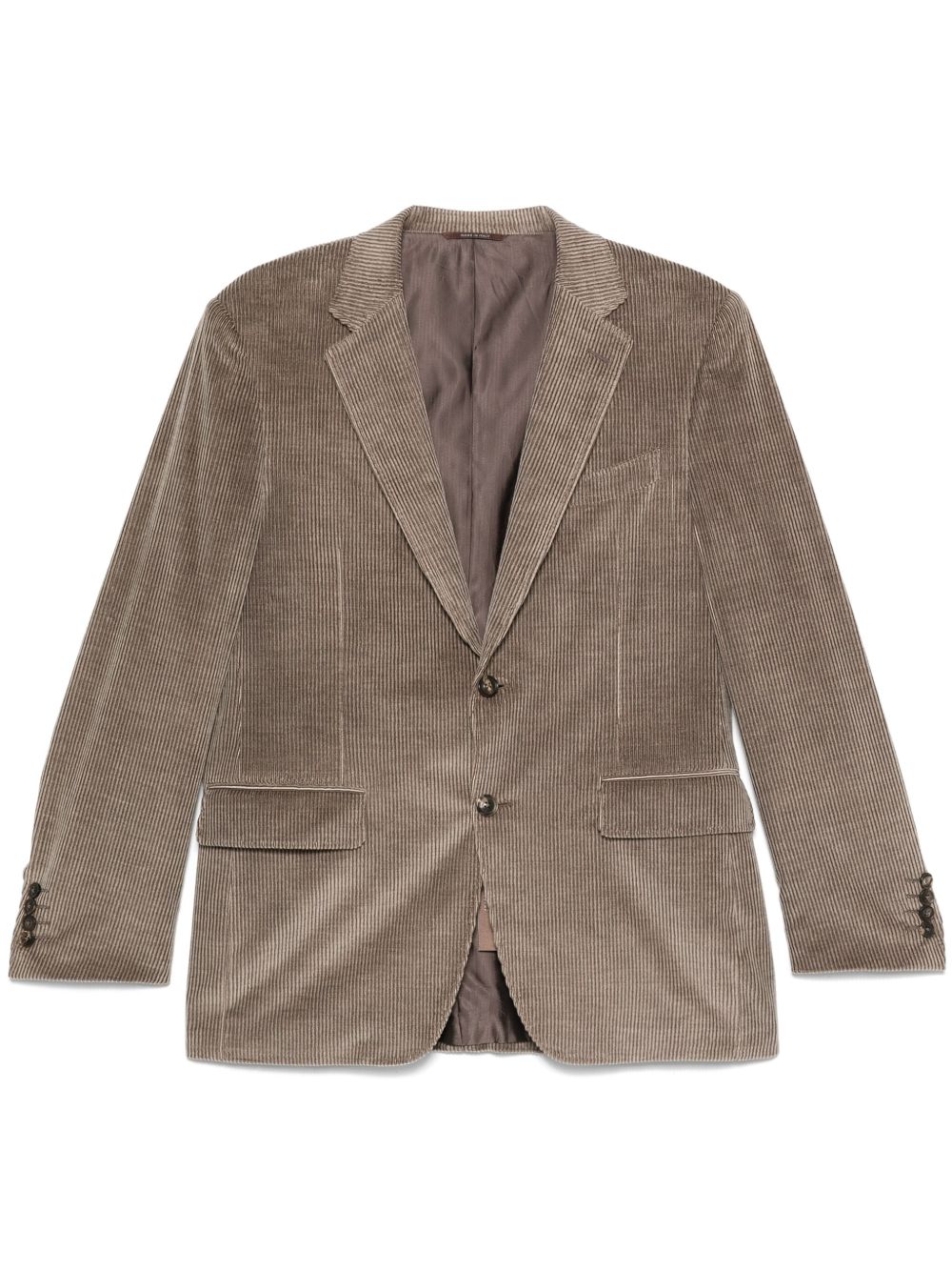 Canali 灯芯绒西装夹克 - 褐色