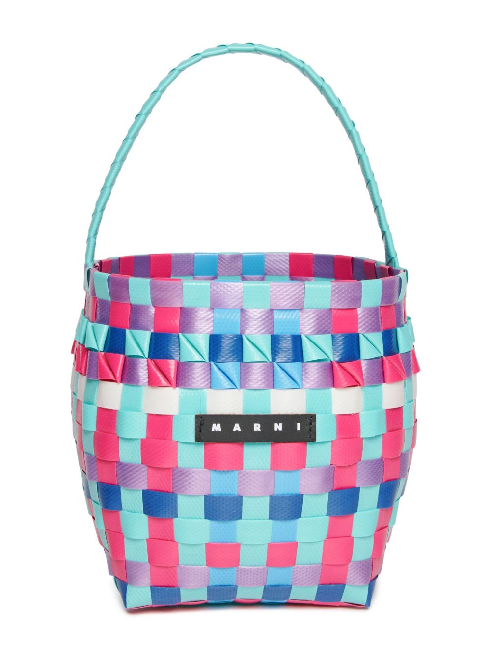 Marni Kids 标贴编织手提包 - 蓝色