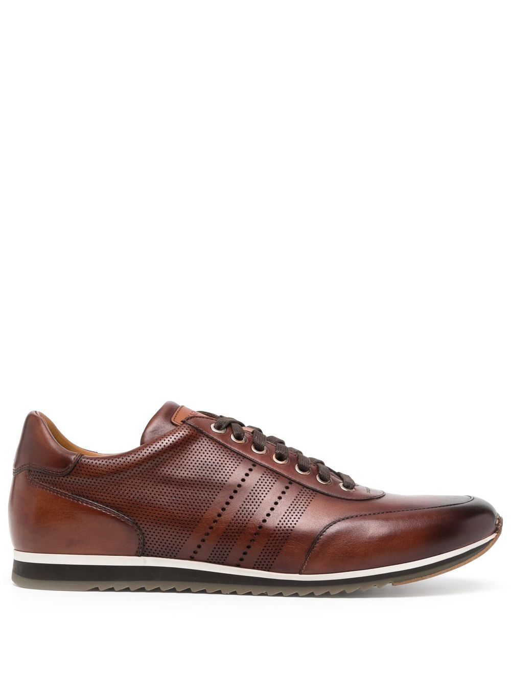 Magnanni 皮质系带鞋 - 褐色