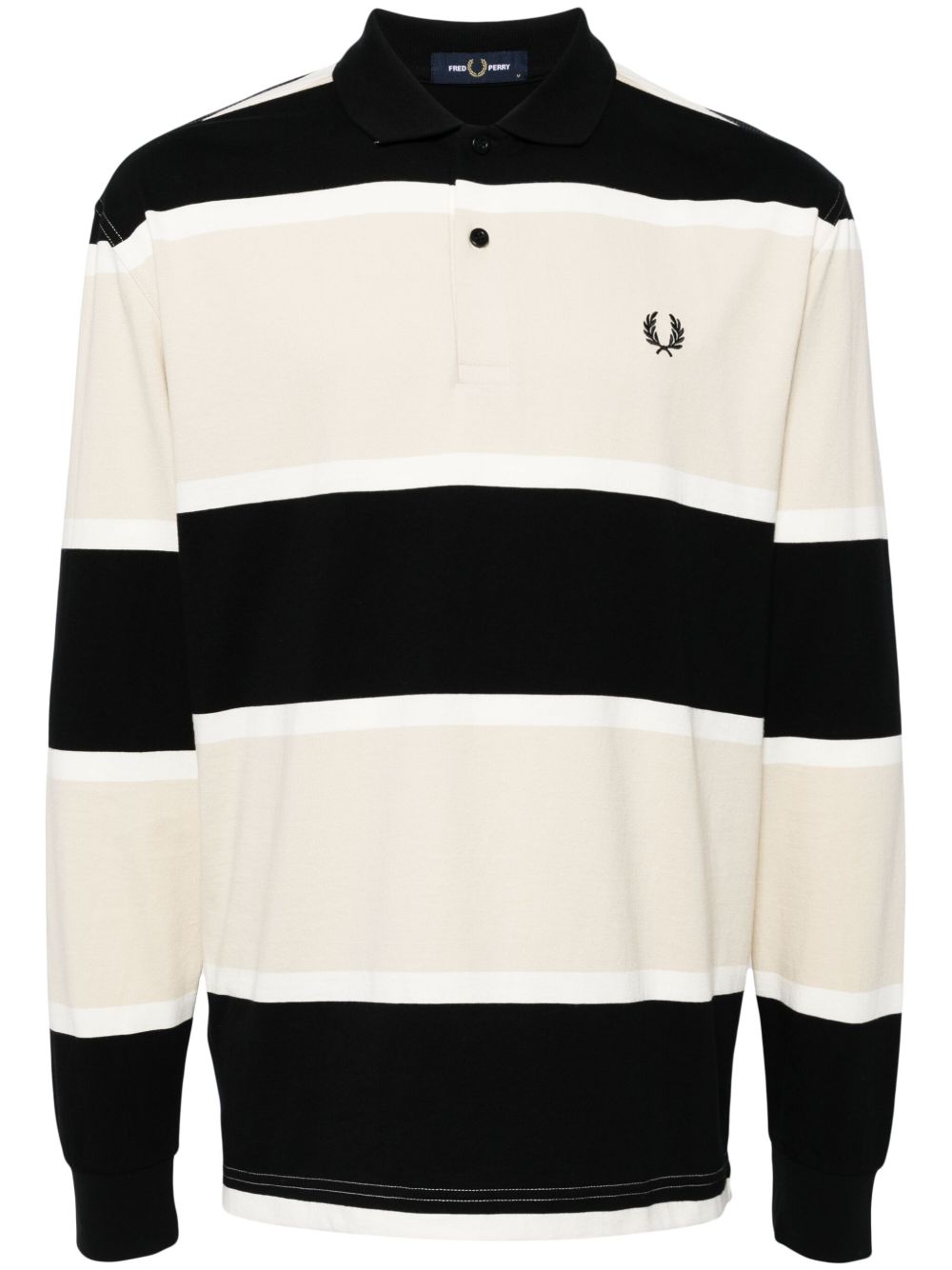 Fred Perry 条纹polo衫 - 黑色