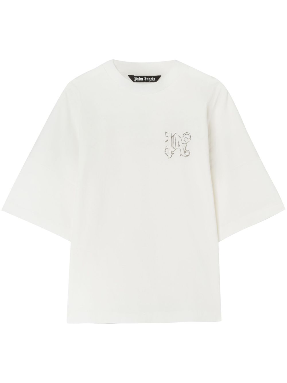 Palm Angels PA Monogram 刺绣T恤 - 白色