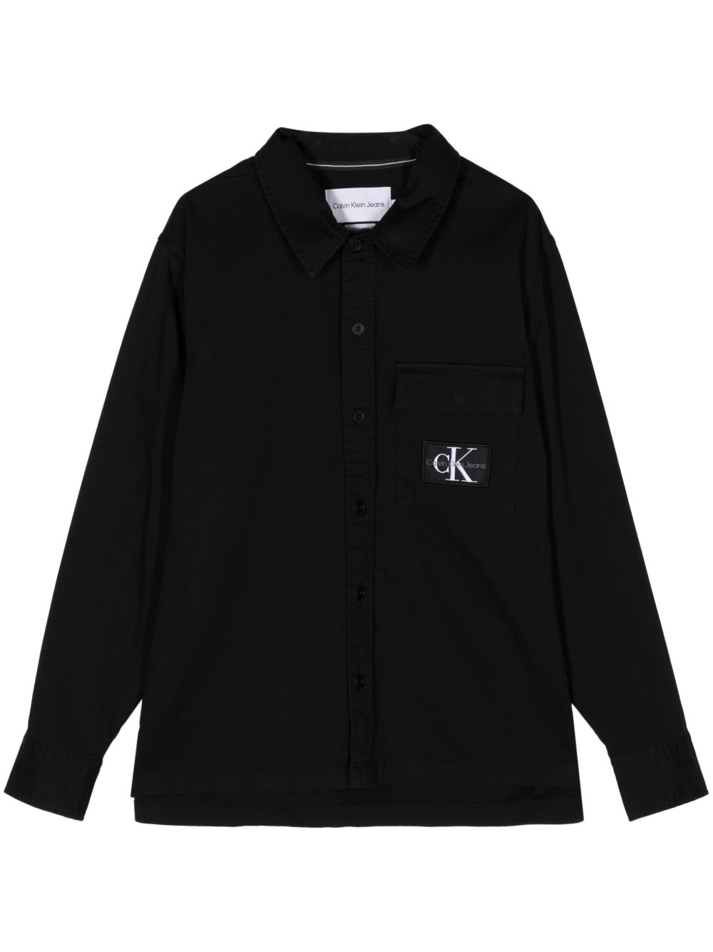 Calvin Klein Utility logo印花排扣衬衫 - 黑色