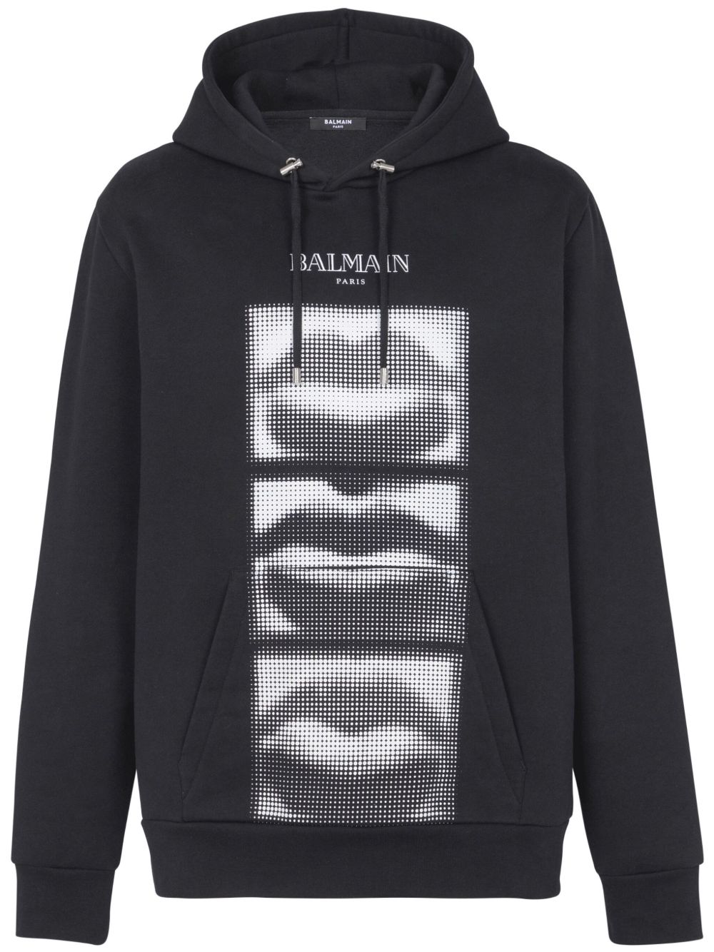 Balmain 嘴唇印花连帽衫 - 黑色
