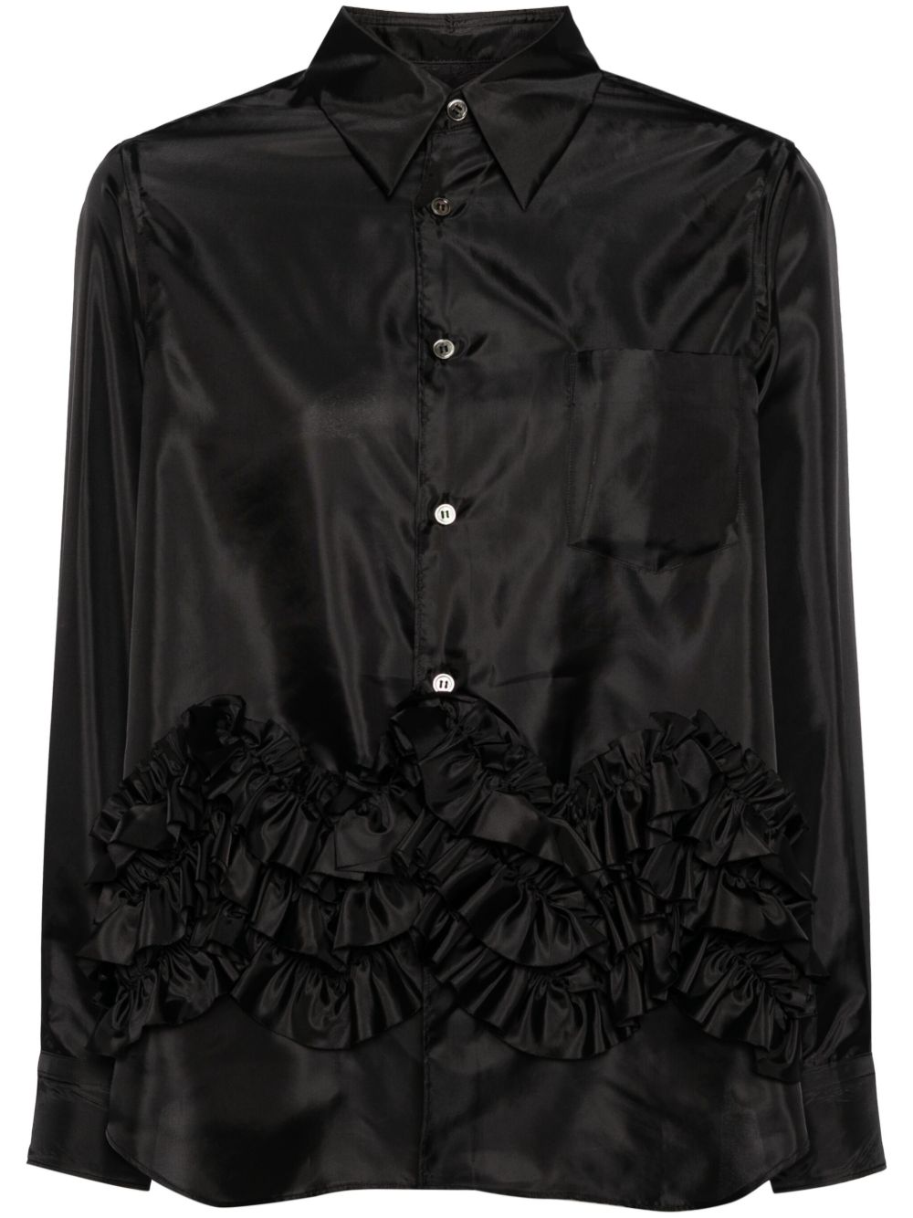 Comme Des Garçons Comme Des Garçons 荷叶边衬衫 - 黑色