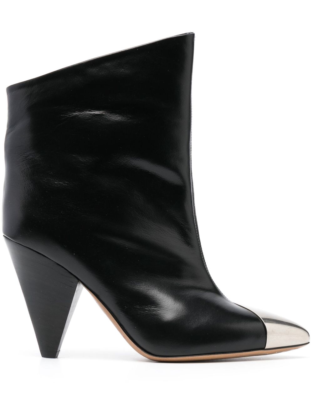 ISABEL MARANT Lapio 皮质高跟短靴 - 黑色