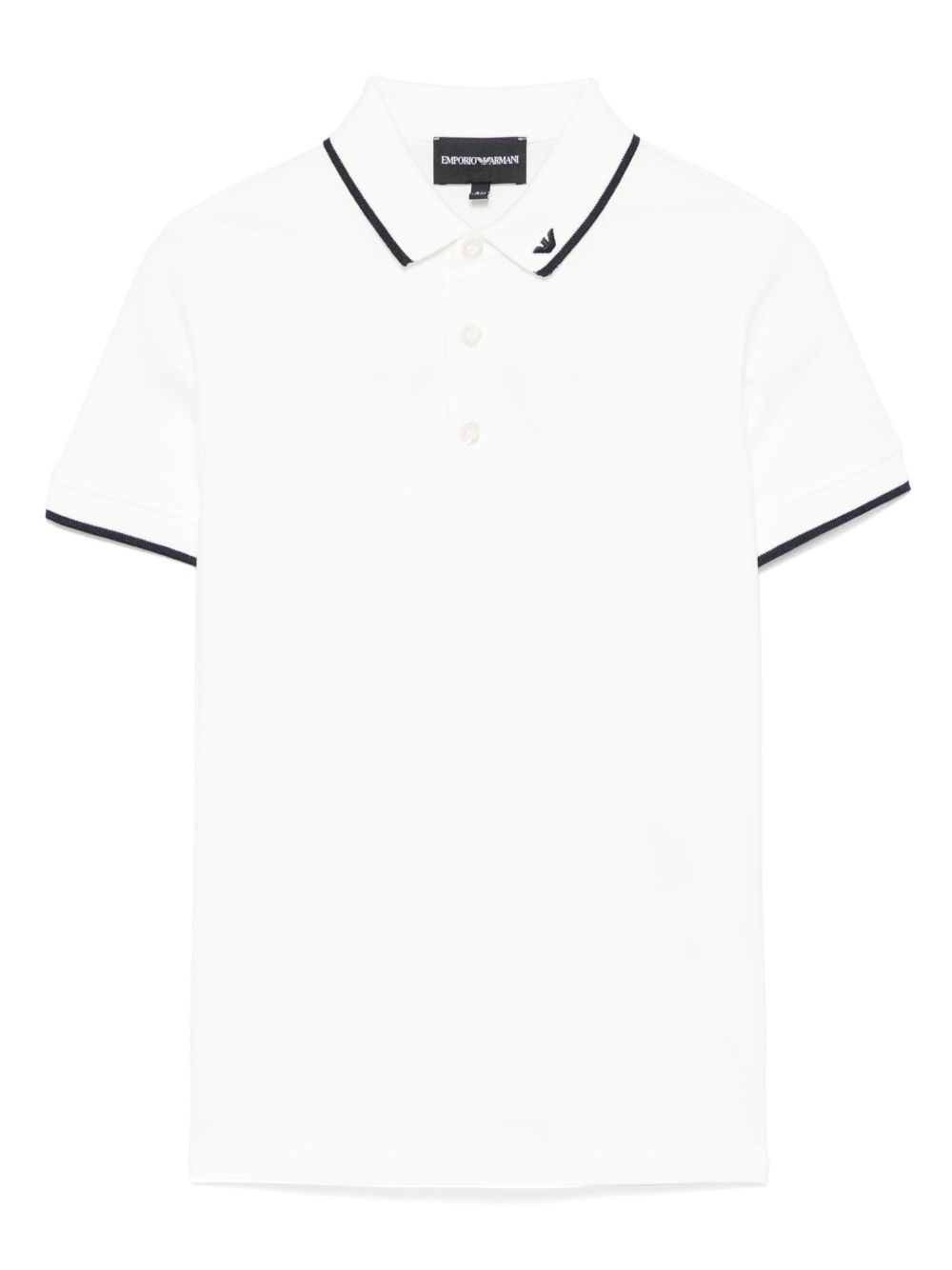 Emporio Armani Kids logo刺绣polo衫 - 白色