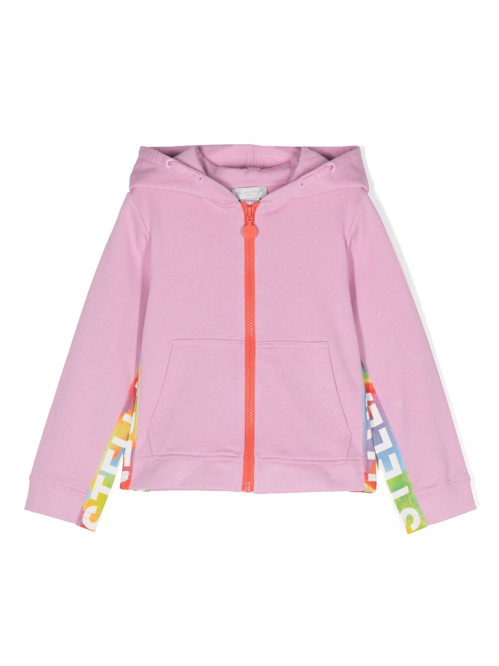 Stella McCartney Kids logo印花拉链连帽衫 - 粉色