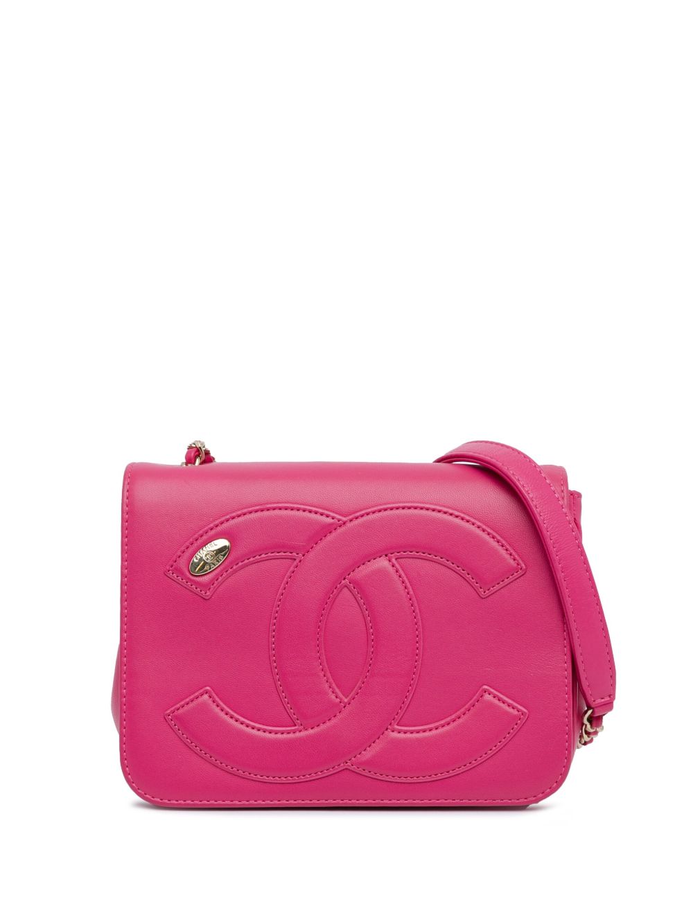 CHANEL Pre-Owned CC Mania Flap 小羊皮斜挎包（2019年典藏款） - 粉色