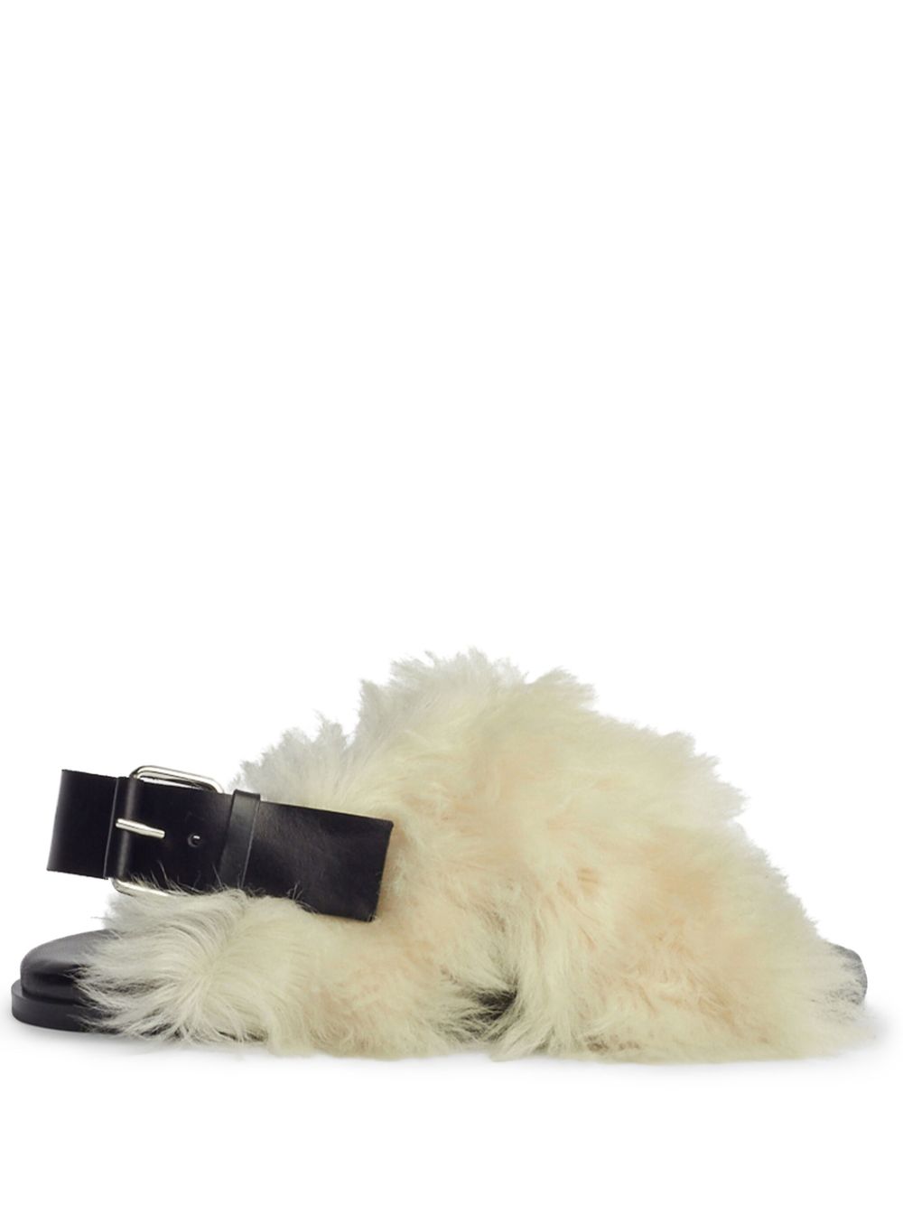 Proenza Schouler SQUARE SHEARLING SANDALS - 白色