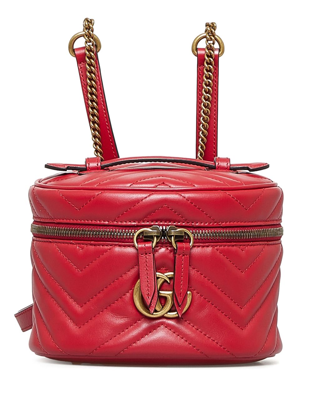 Gucci Pre-Owned GG Marmont Round 背包（2000-2015年典藏款） - 红色