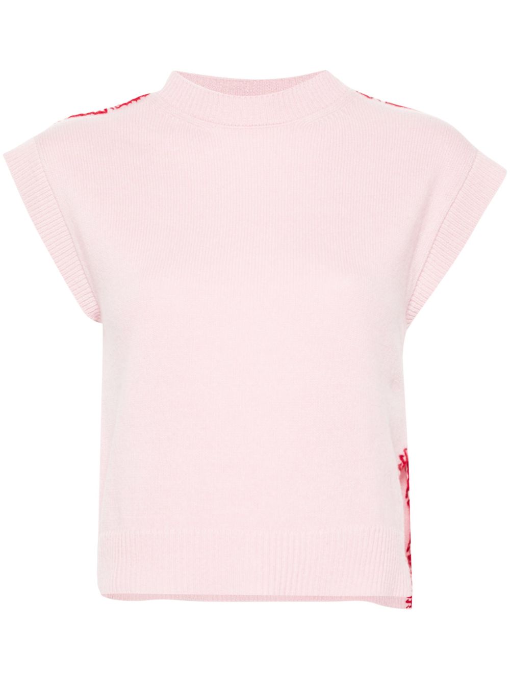 Marni logo刺绣针织马甲 - 粉色