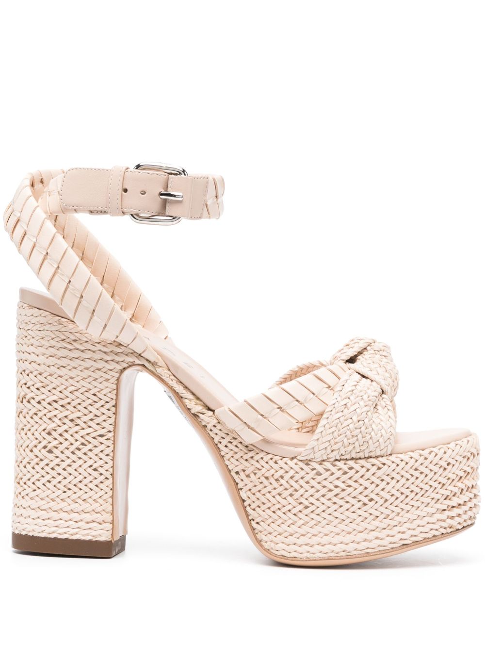 Casadei 编织结饰细节高跟凉鞋 - 中性色