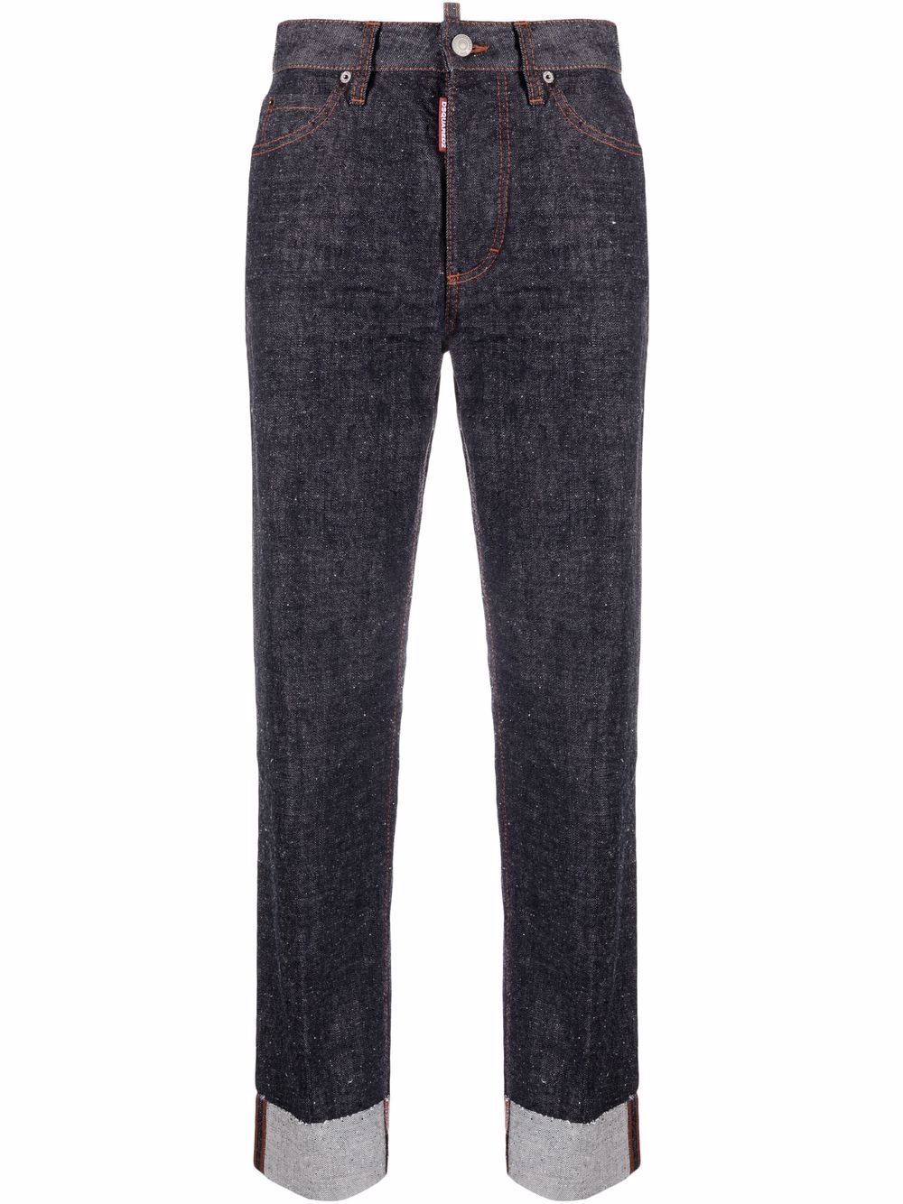 DSQUARED2 D2次方 logo印花高腰牛仔裤 - 蓝色
