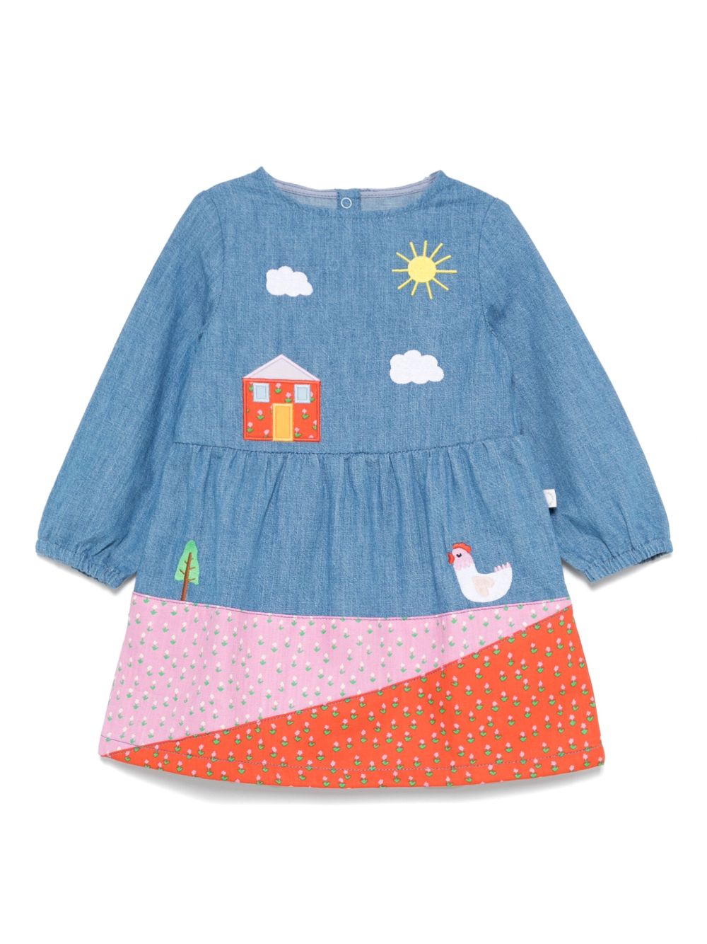 Stella McCartney Kids Farmyard 贴花连衣裙 - 蓝色