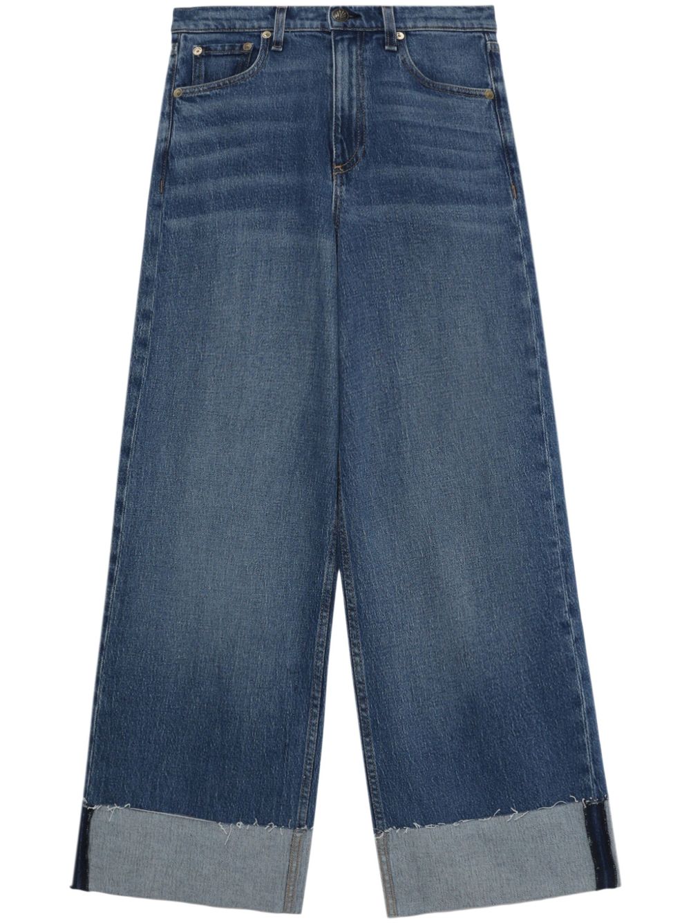rag & bone 阔腿牛仔裤 - 蓝色