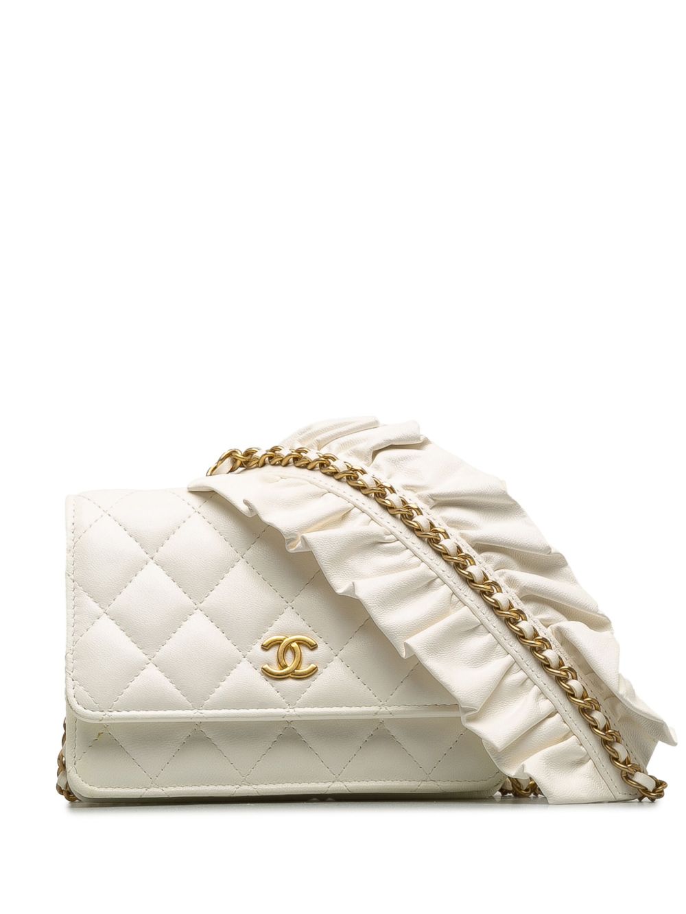 CHANEL Pre-Owned Romance 搭链钱包（2020年典藏款） - 白色