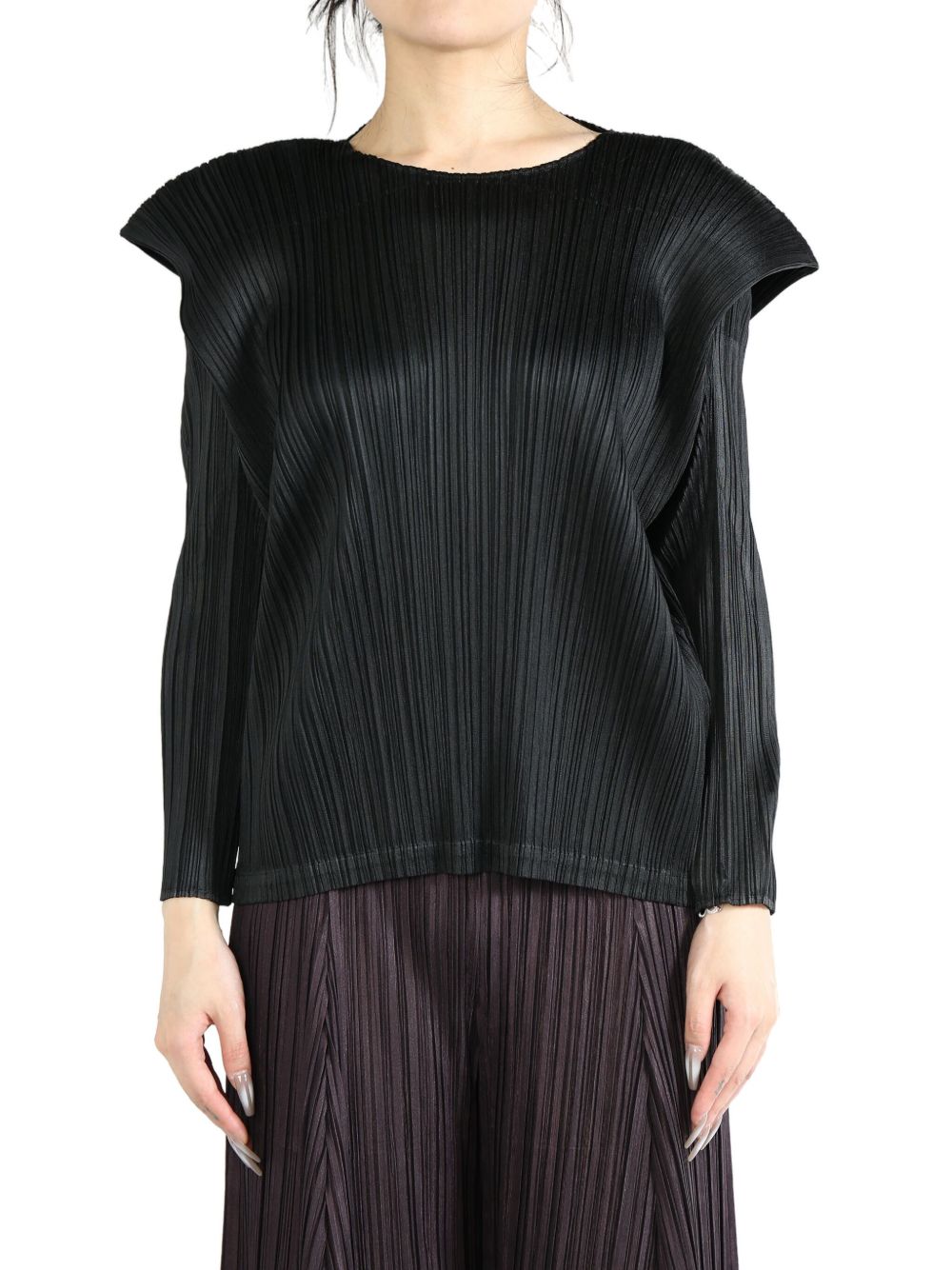 Pleats Please Issey Miyake Monthly Colors: September blouse - 黑色