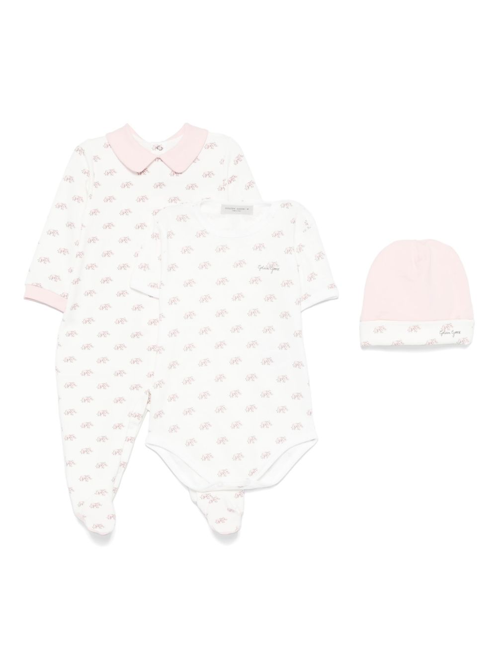 Golden Goose Kids 大象印花连体衣套装 - 白色