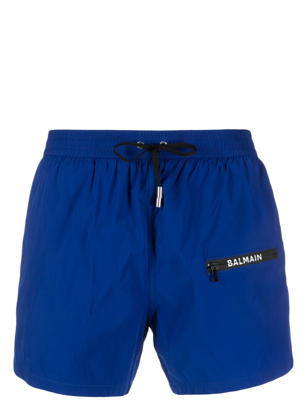 Balmain logo印花泳裤 - 蓝色