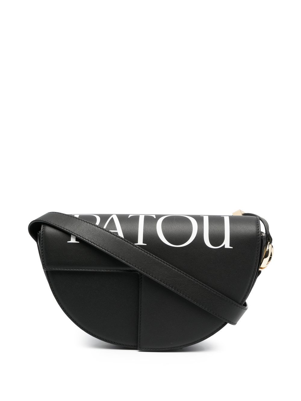 Patou Le Patou 皮质斜挎包 - 黑色