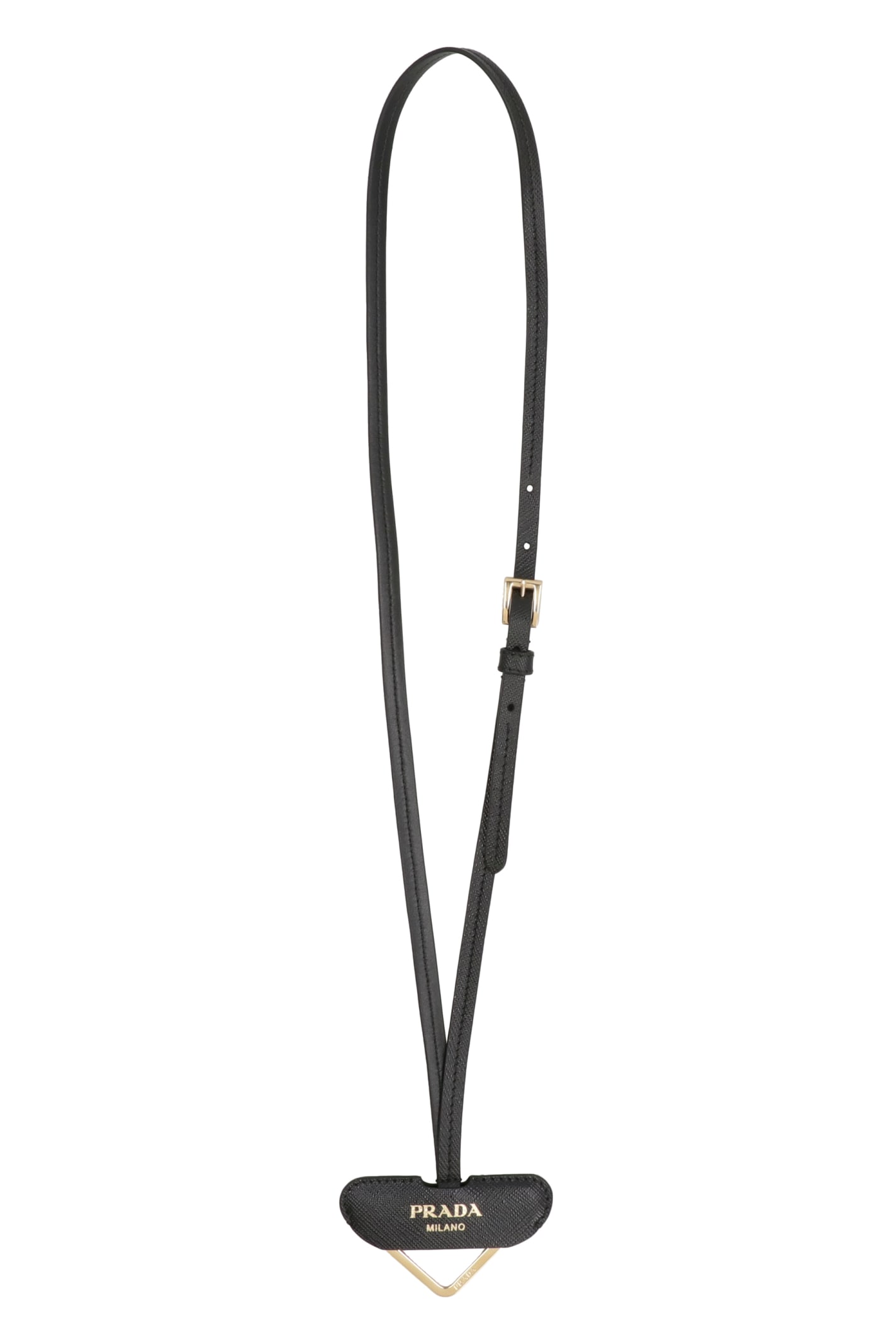 Prada 皮革标志钥匙扣