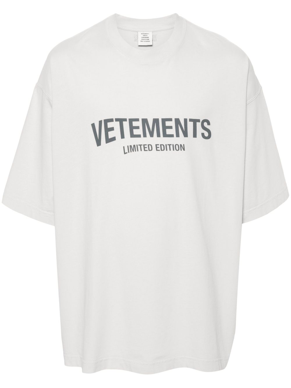 VETEMENTS logo印花棉T恤 - 灰色