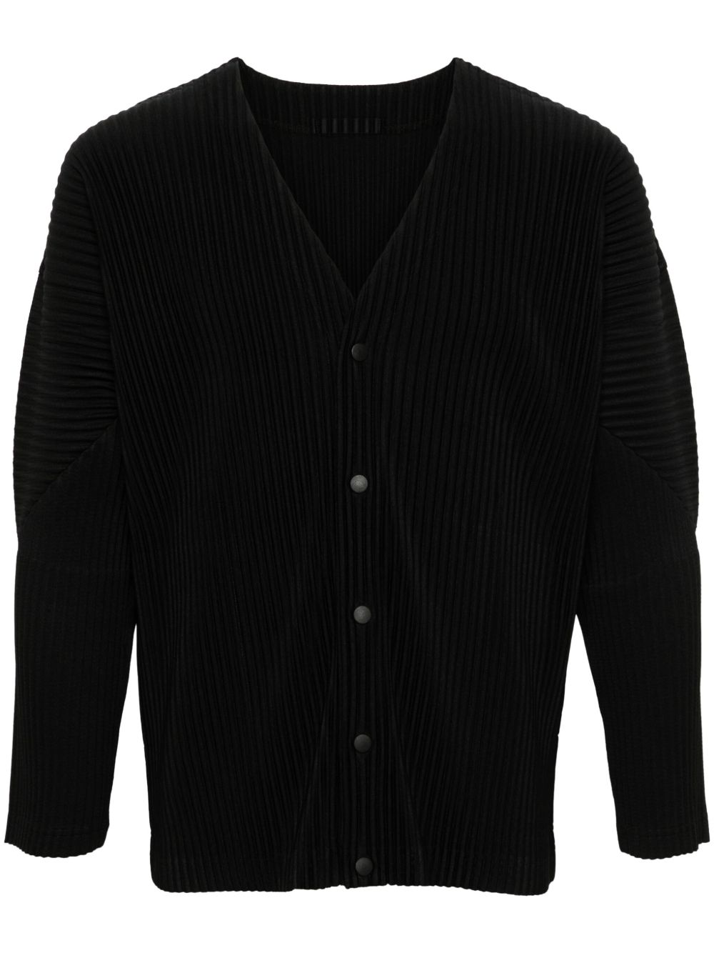 Homme Plissé Issey Miyake 细褶效果开衫 - 黑色