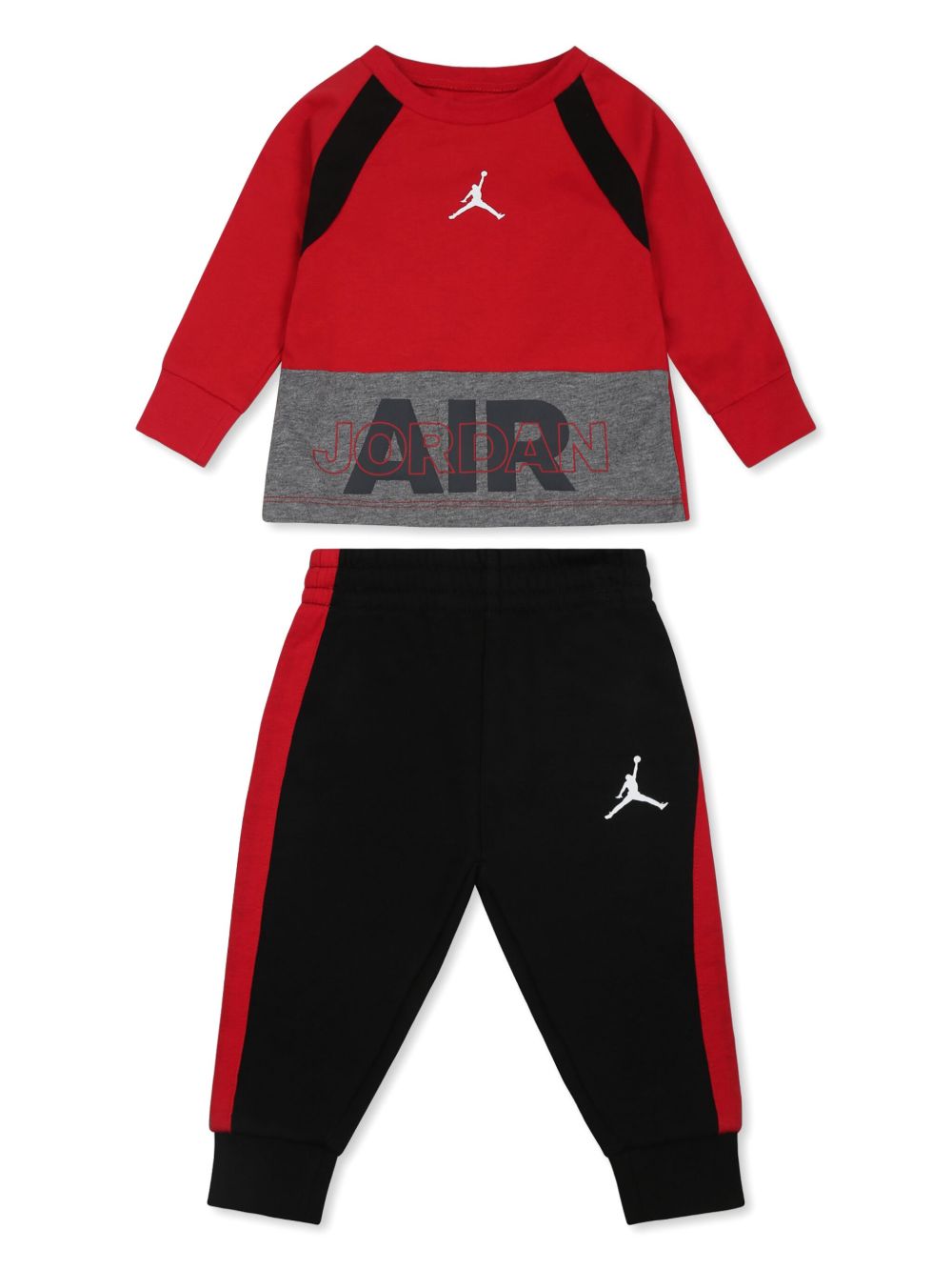 Jordan Kids printed tracksuit set - 红色