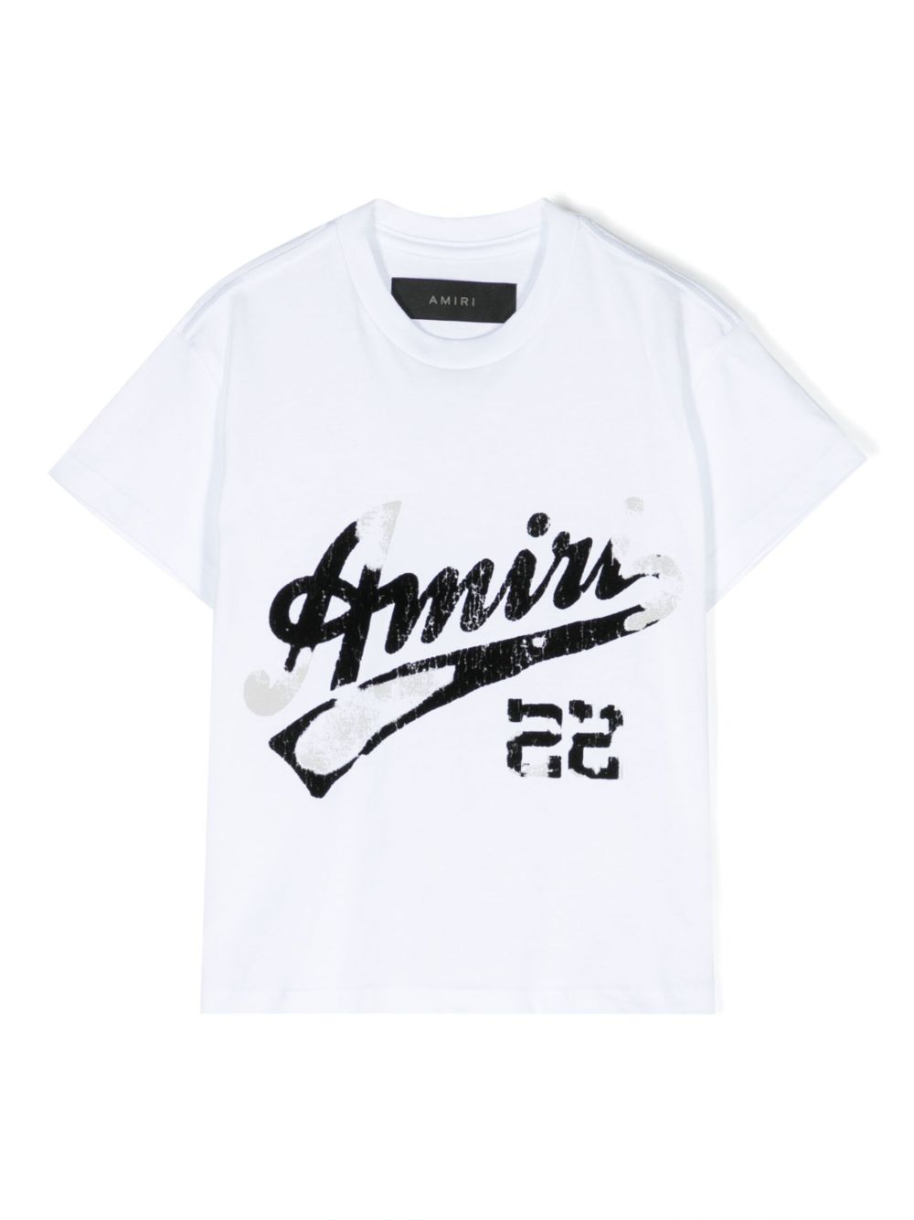 AMIRI KIDS logo印花棉T恤 - 白色