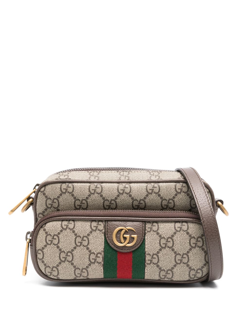 Gucci Ophidia 迷你邮差包 - 褐色