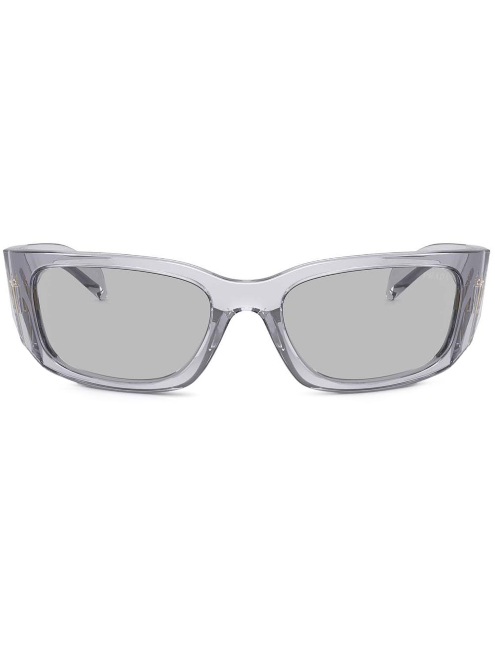 Prada Eyewear 透明长方形镜框太阳眼镜 - 灰色
