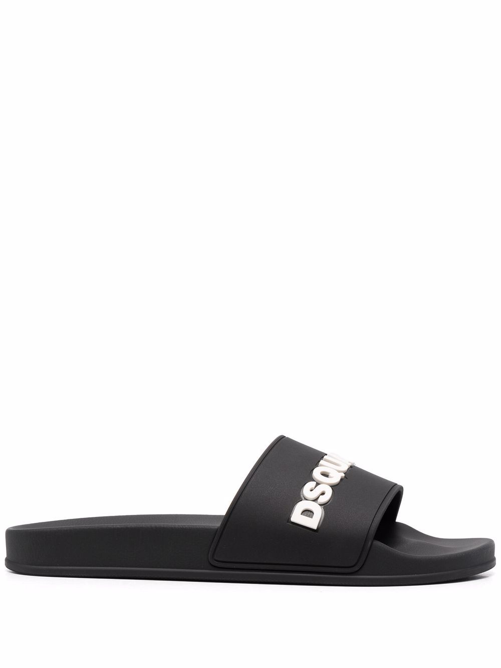 DSQUARED2 D2次方 lgoo压纹细节拖鞋 - 黑色