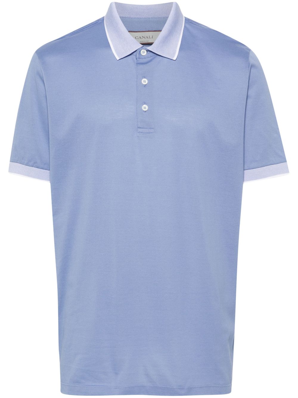Canali 珠地布polo衫 - 蓝色