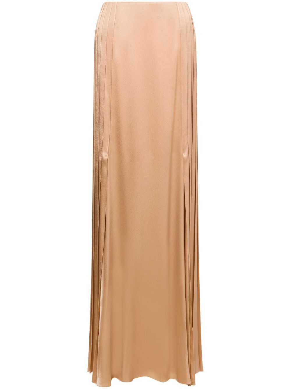 Alberta Ferretti 缎面超长半身裙 - 中性色