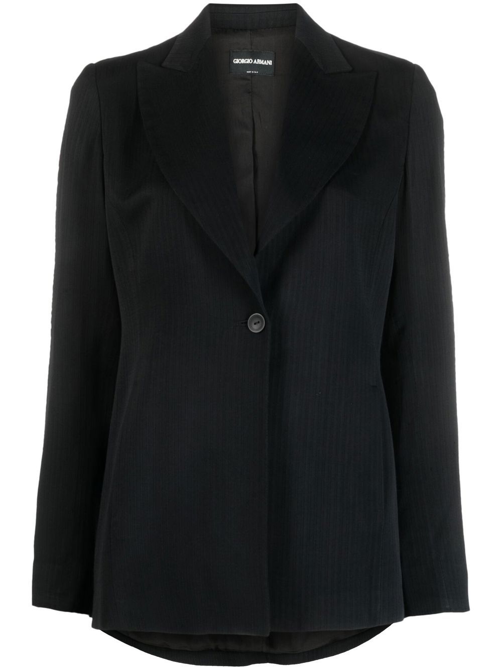 Giorgio Armani Pre-Owned 单排扣西装夹克（2000年代典藏款） - 黑色