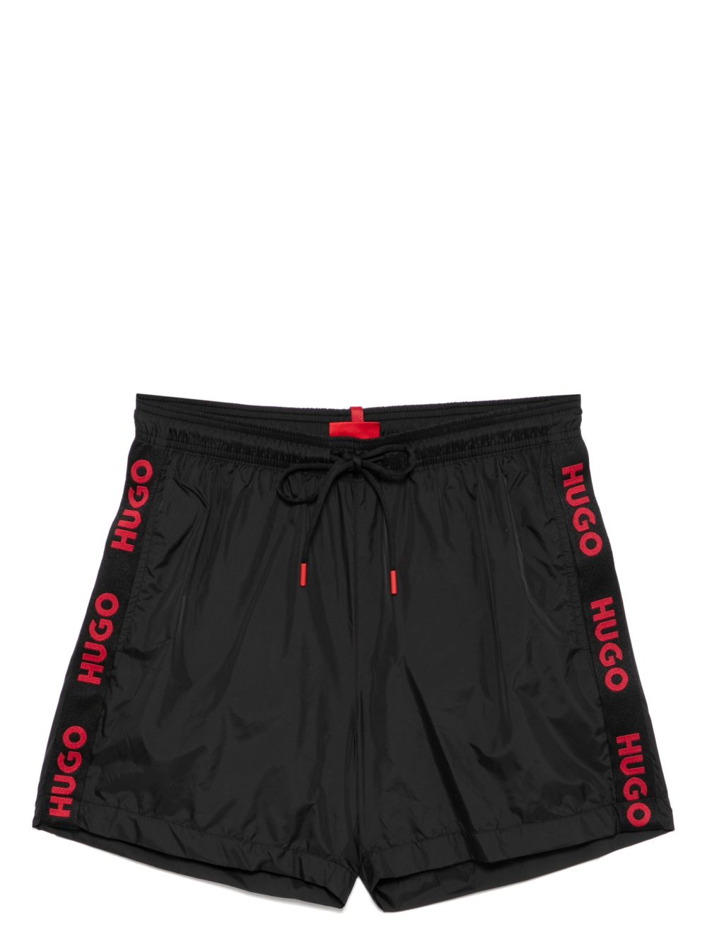 HUGO logo边饰泳裤 - 黑色