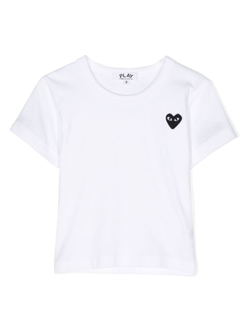 Comme Des Garçons Play Kids logo刺绣棉T恤 - 白色