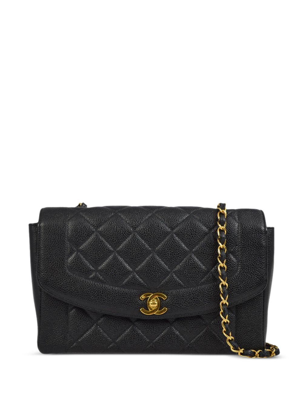 CHANEL Pre-Owned Diana 中号单肩包（1998年典藏款） - 黑色