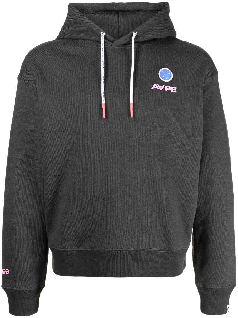 AAPE BY *A BATHING APE® logo印花连帽衫 - 灰色