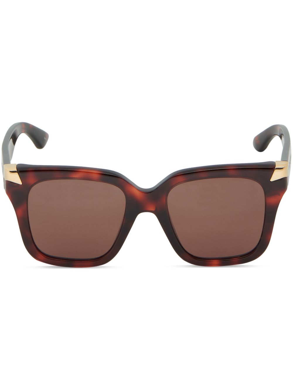 Alexander McQueen Eyewear Punk Rivet 方框太阳眼镜 - 褐色
