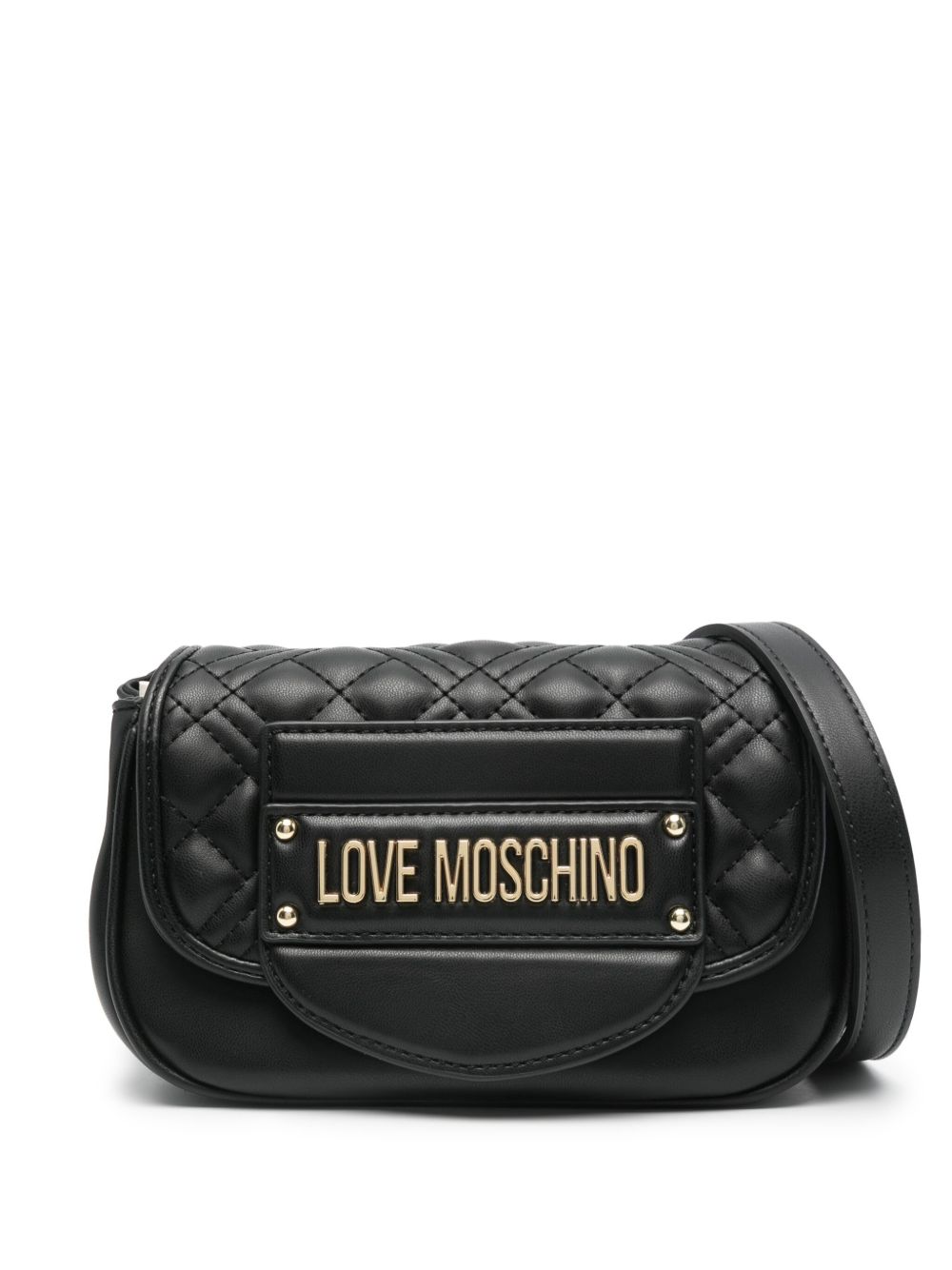 Love Moschino logo字母斜挎包 - 黑色
